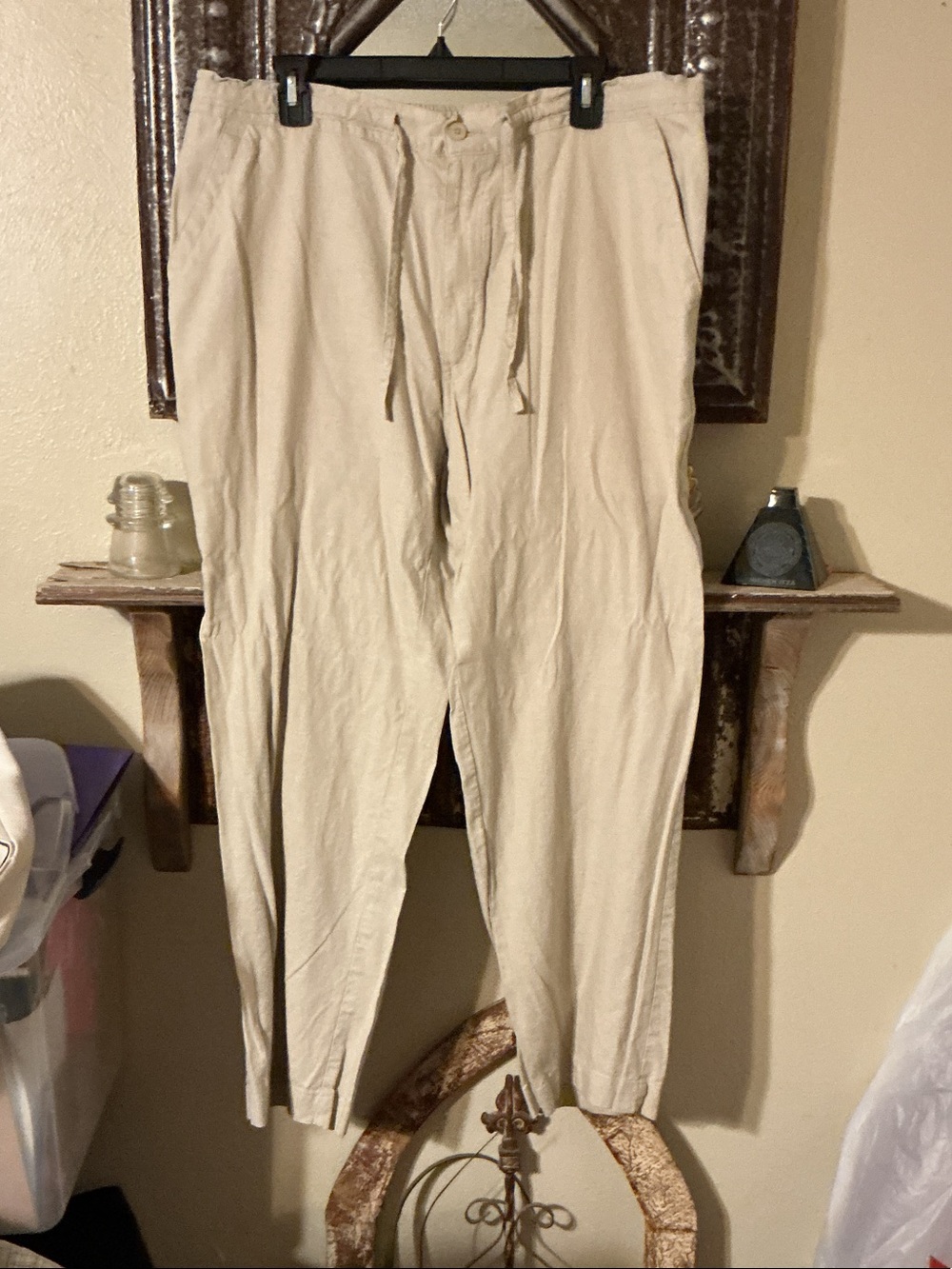 Cubavera Men's Light Khaki Drawstring Chinos